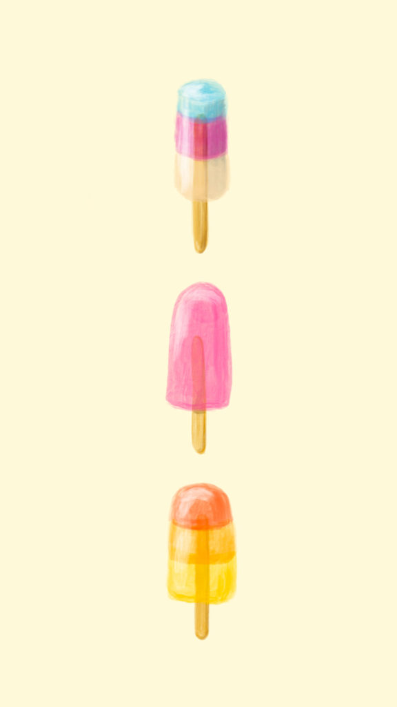 fond d'ecran jaune avec glaces multicolores pour mobile