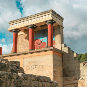 Rote Säulen des Knossos-Palastes