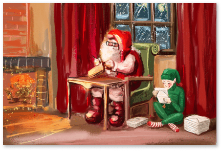Brief vom Weihnachtsmann geschrieben