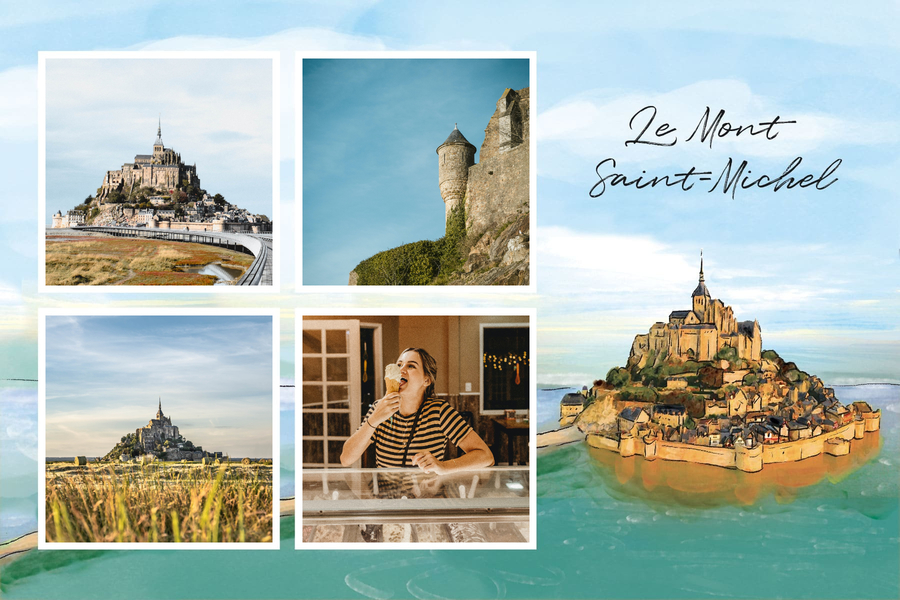 postcard mont saint michel