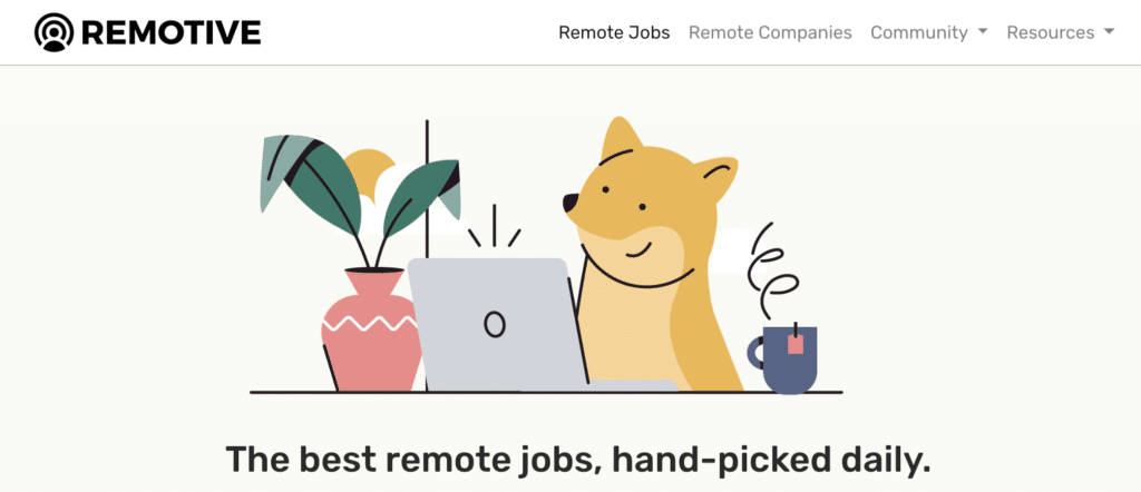 Screenshot von remotive.io, Website zur Suche nach einem Remote-Job