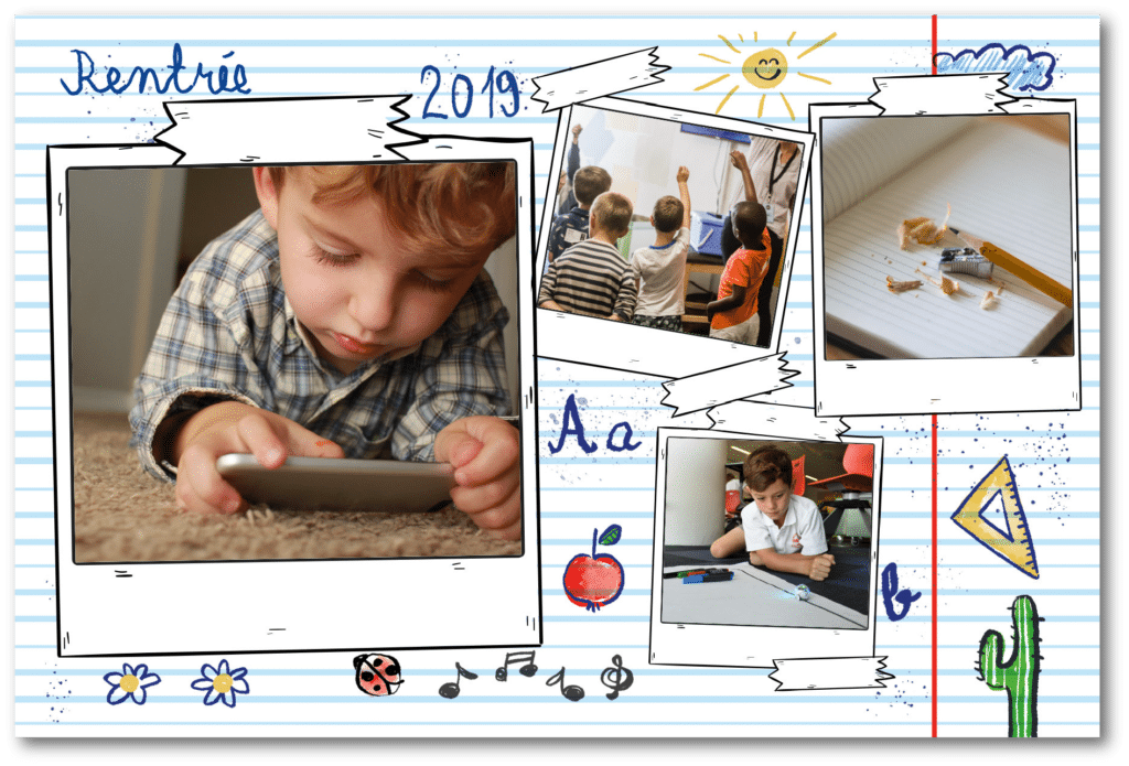 Postkarten-Notizbuchformat für den Schulanfang
