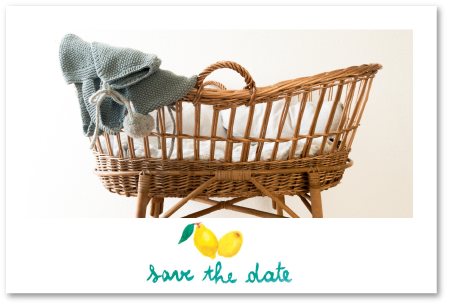 Save the Date citrons pour baby shower