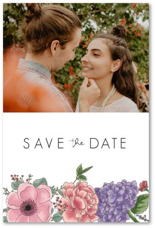 save the date mariage fleurs roses