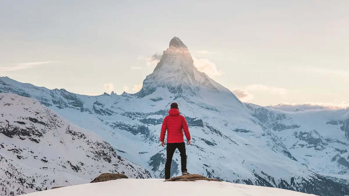 Skifoto vom Berggipfel