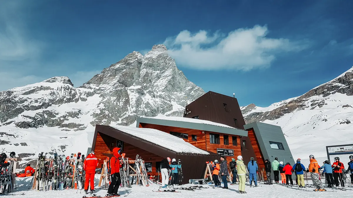 Terrasse d'altitude pour photo au ski