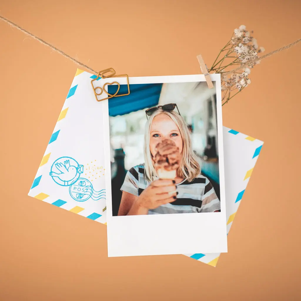 Polaroid-Geburtstagskarte Frau
