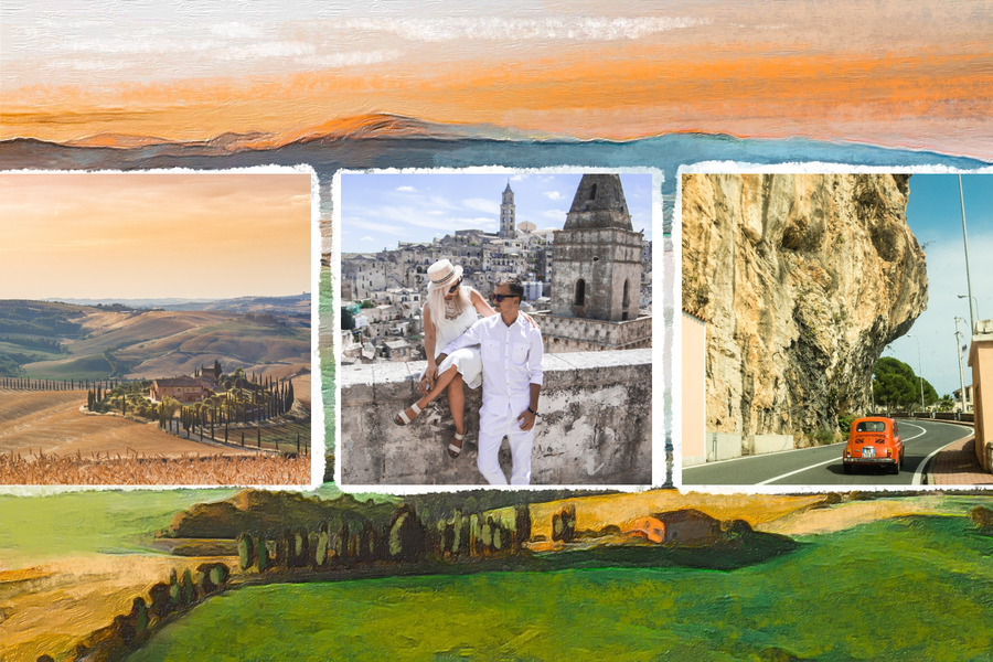 Carte postale de Toscane avec photos