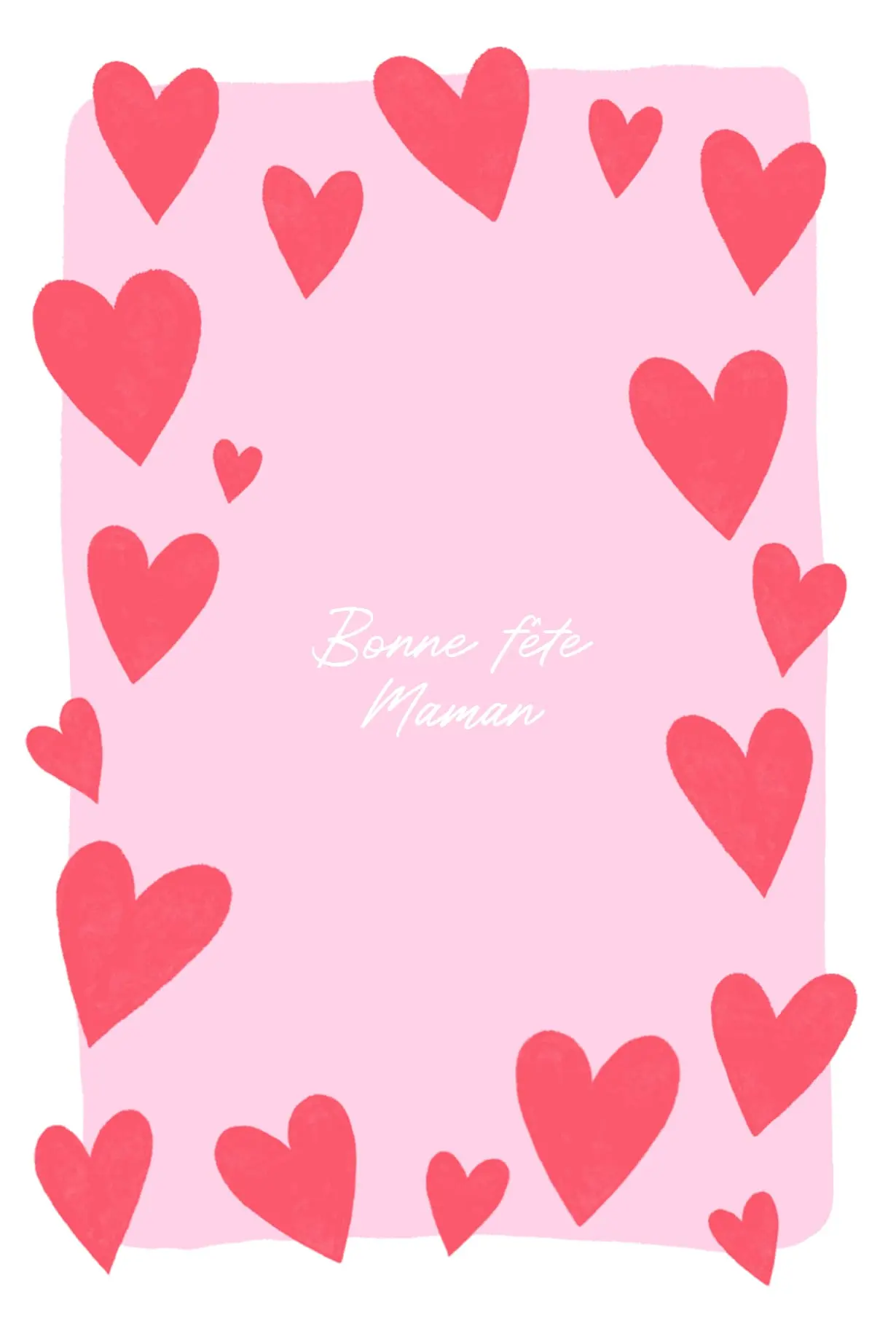 carte premium pour la fete des mamans avec des coeurs