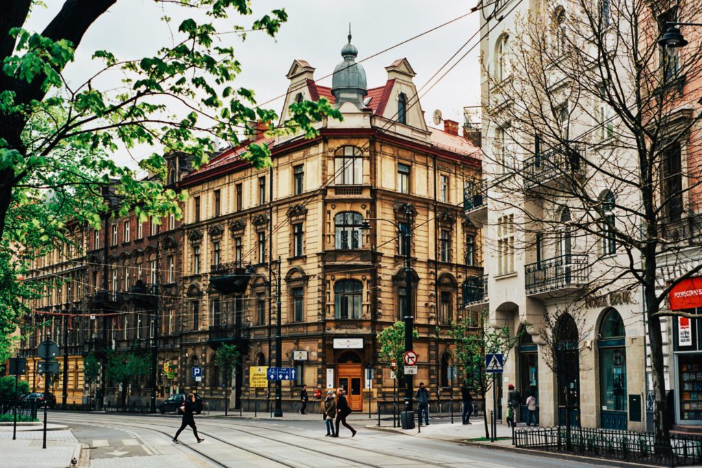 Blick auf ein Gebäude in der Stadt Krakau