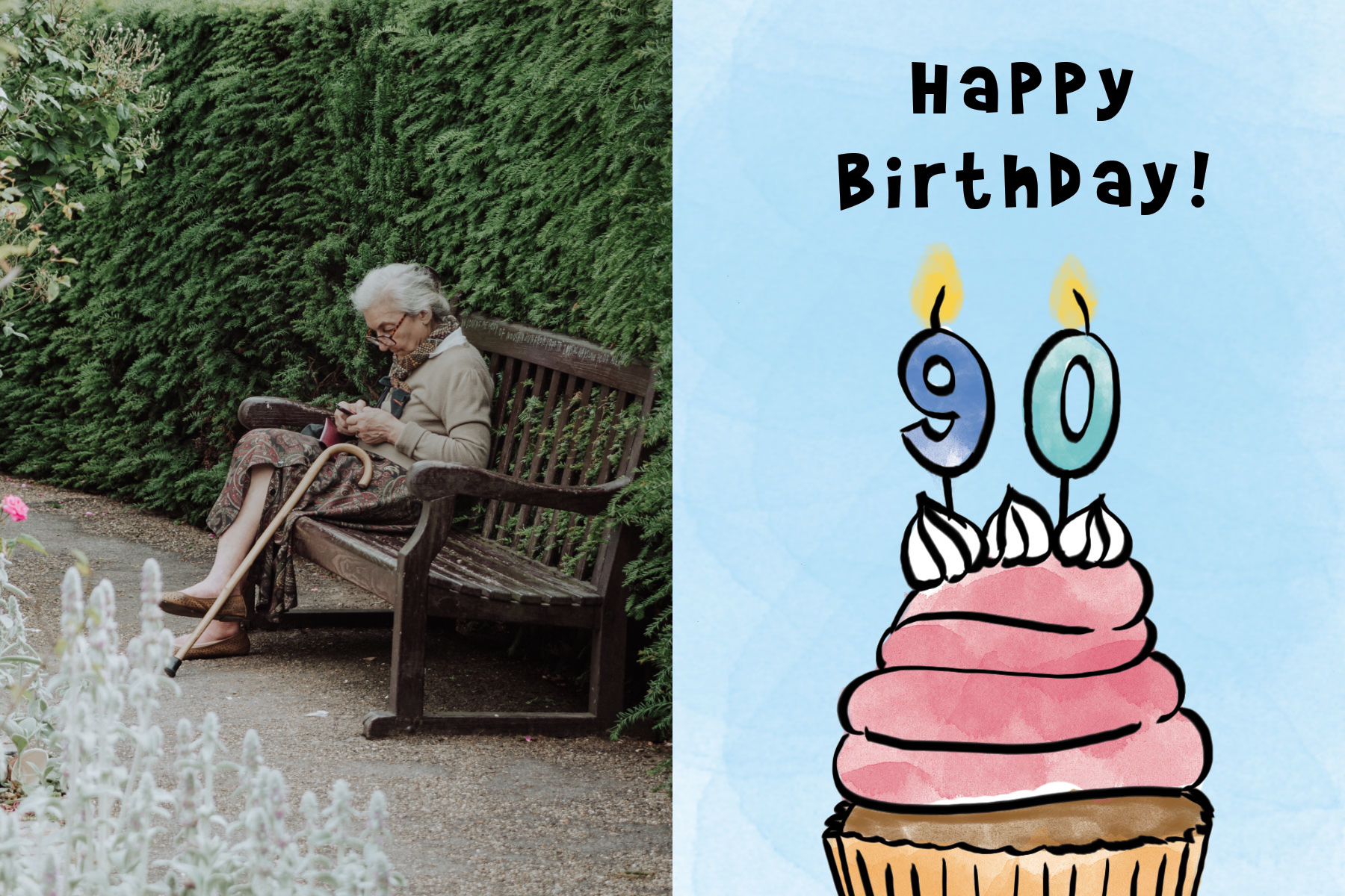 90 years old illustration